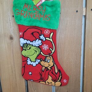 The Grinch with Max Merry Grinchmas 18" Stocking New